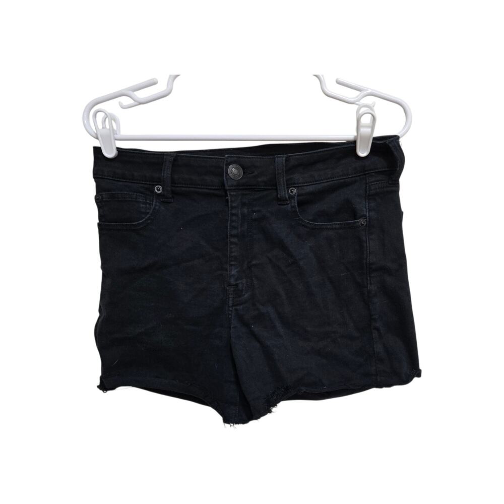 American Eagle Black Hi Rise Shortie Shorts Size 10 Stretch